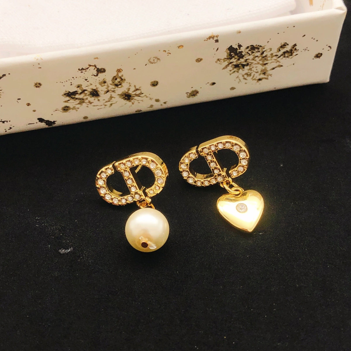 Dior Brass Heart Earrings