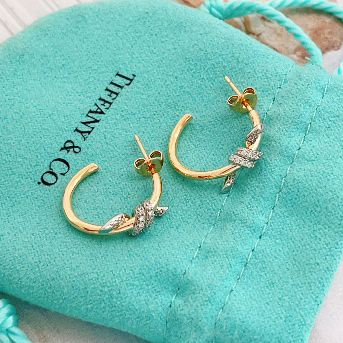 Tiffany & Co. Gold Brass Knot Earrings