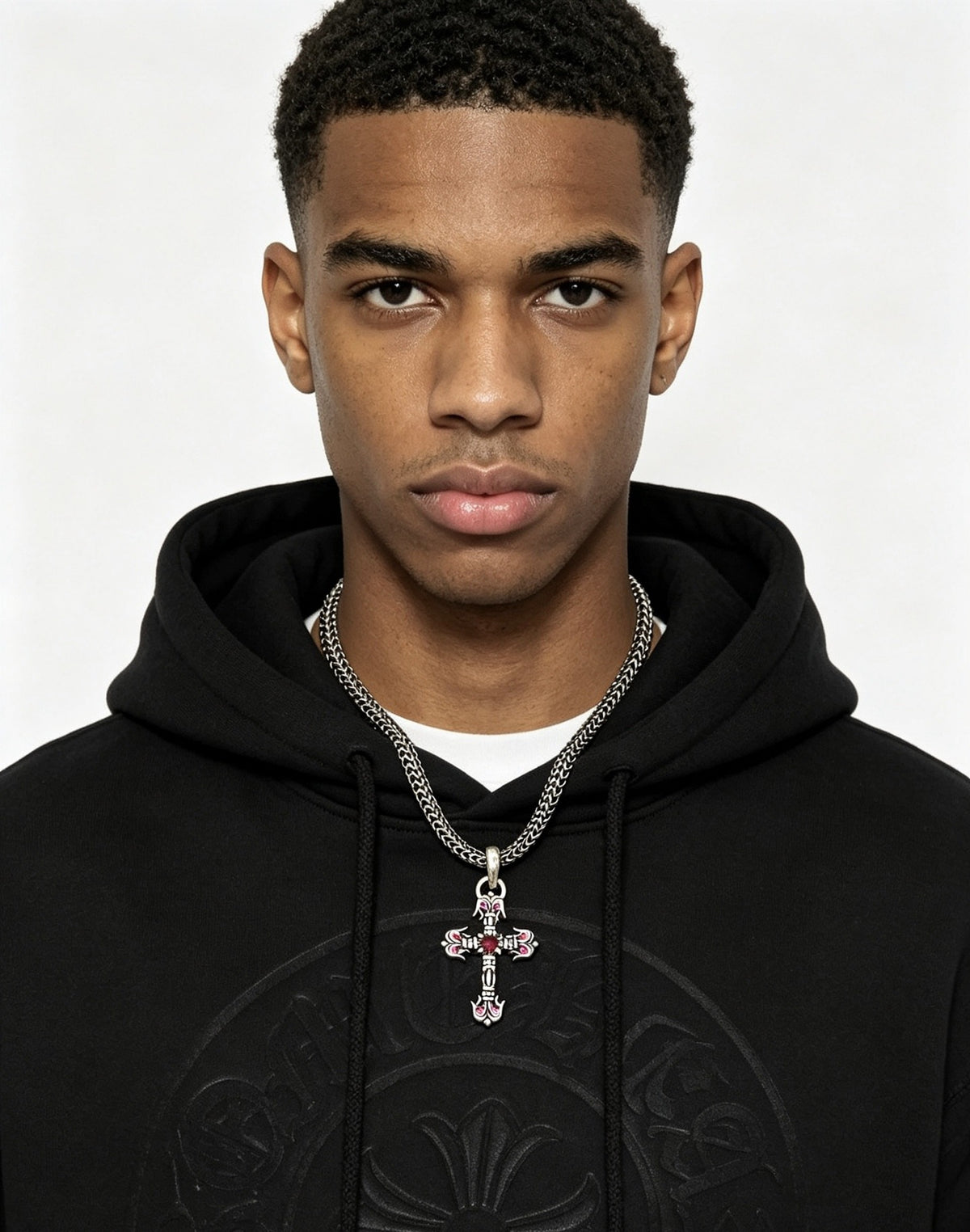 Chrome Hearts Sterling Silver Cross Necklace