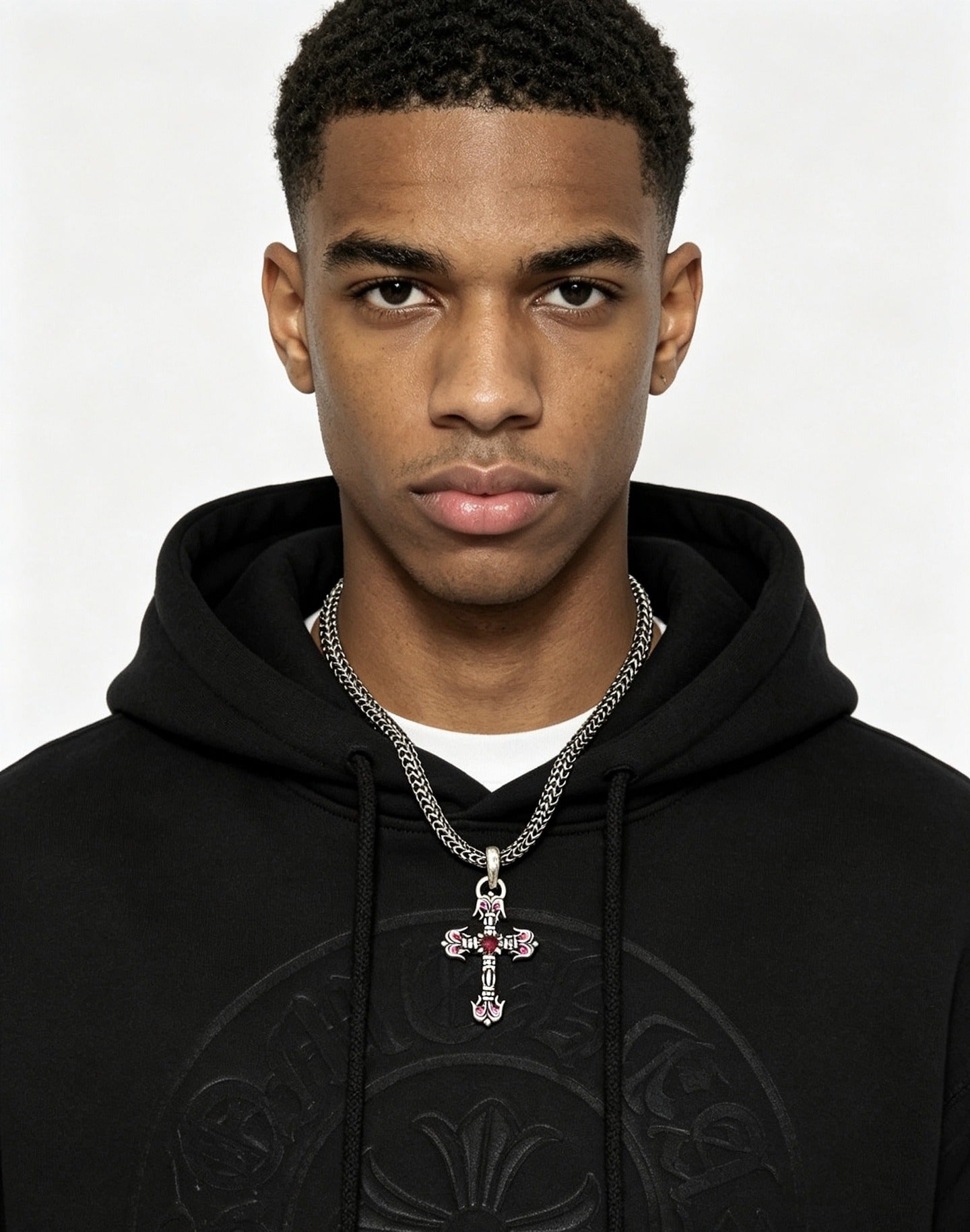 Chrome Hearts Sterling Silver Cross Necklace