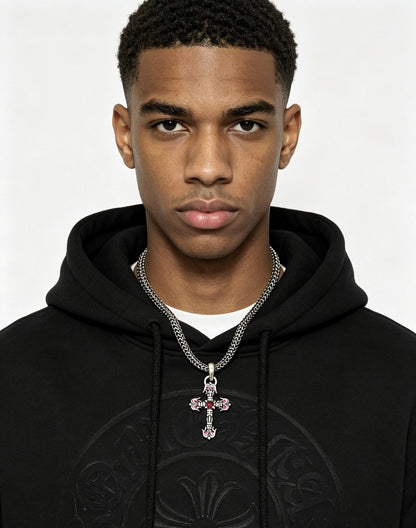 Chrome Hearts Sterling Silver Cross Necklace