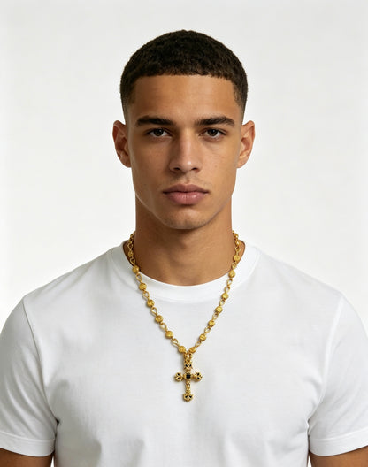Chrome Hearts Sterling Silver Cross Necklace