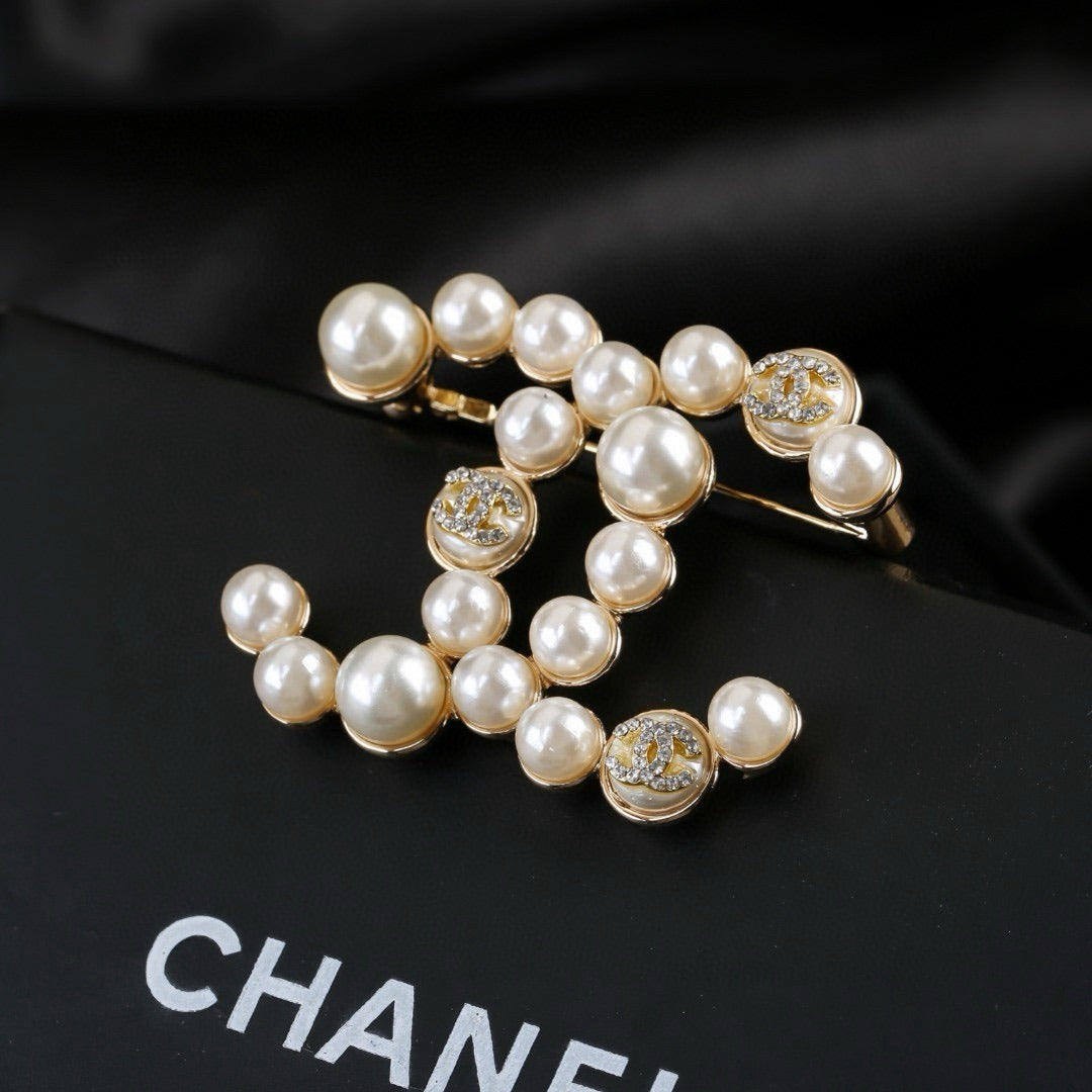 Chanel Brass Pearl Brooch