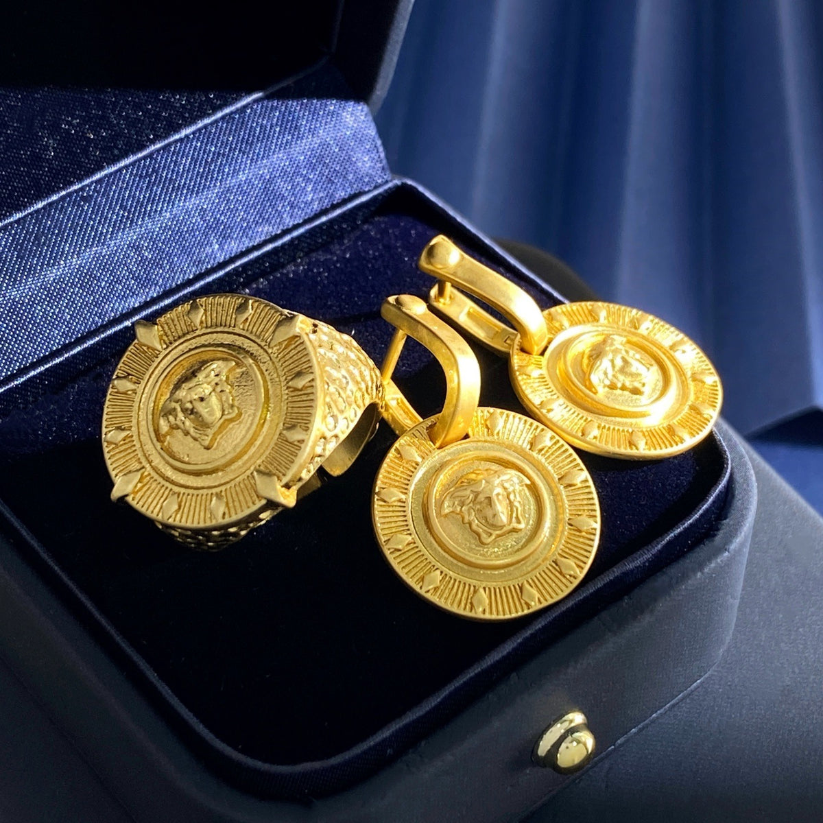 Versace Brass Medusa Earrings