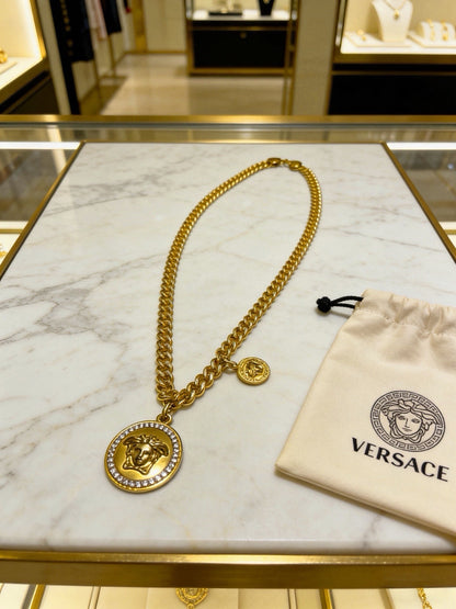 Versace Sterling Silver Chain Necklace