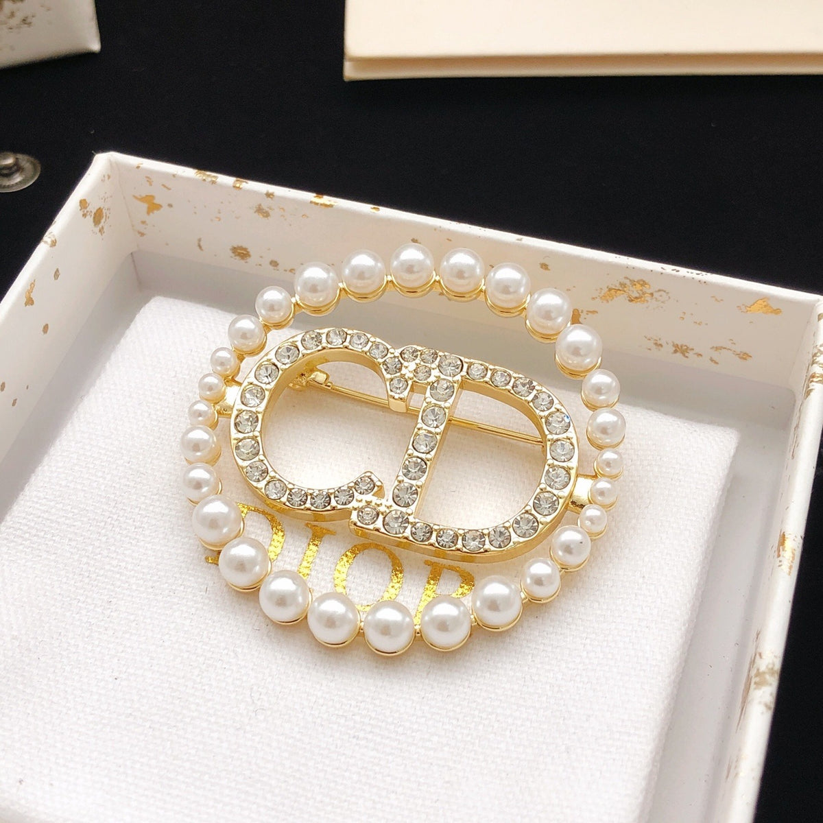 Dior Brass Round Brooch