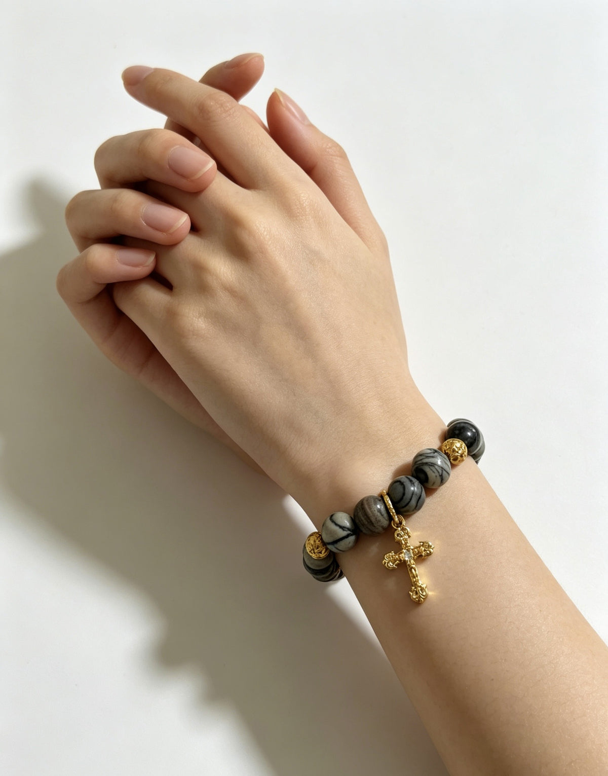 Chrome Hearts Sterling Silver Cross Bracelet