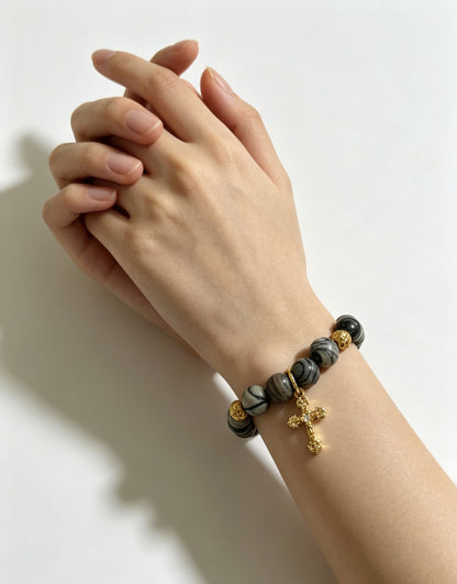 Chrome Hearts Sterling Silver Cross Bracelet