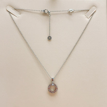 Bvlgari Silver Brass Solitaire Necklace