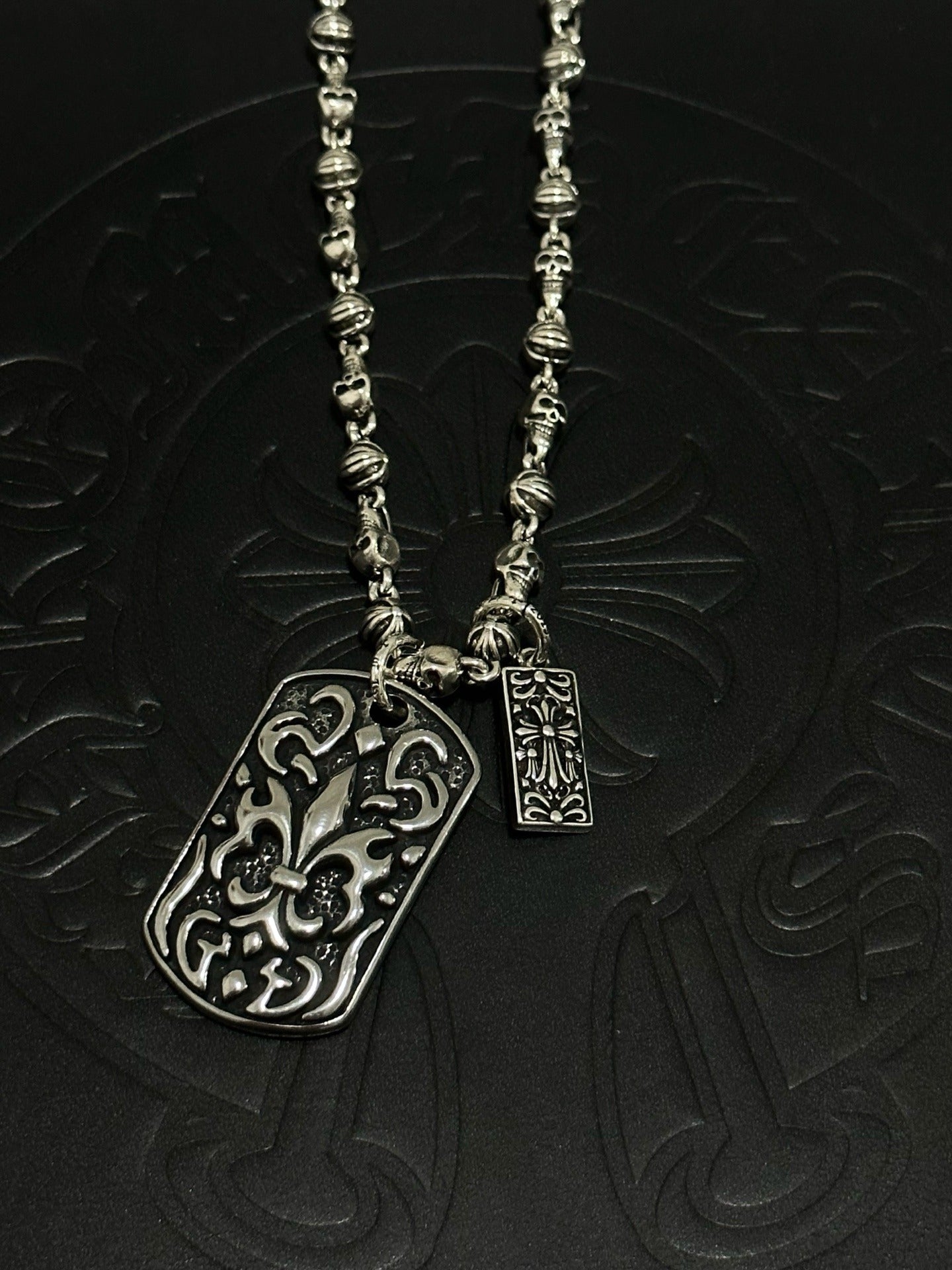 Chrome Hearts Sterling Silver Cross Necklace