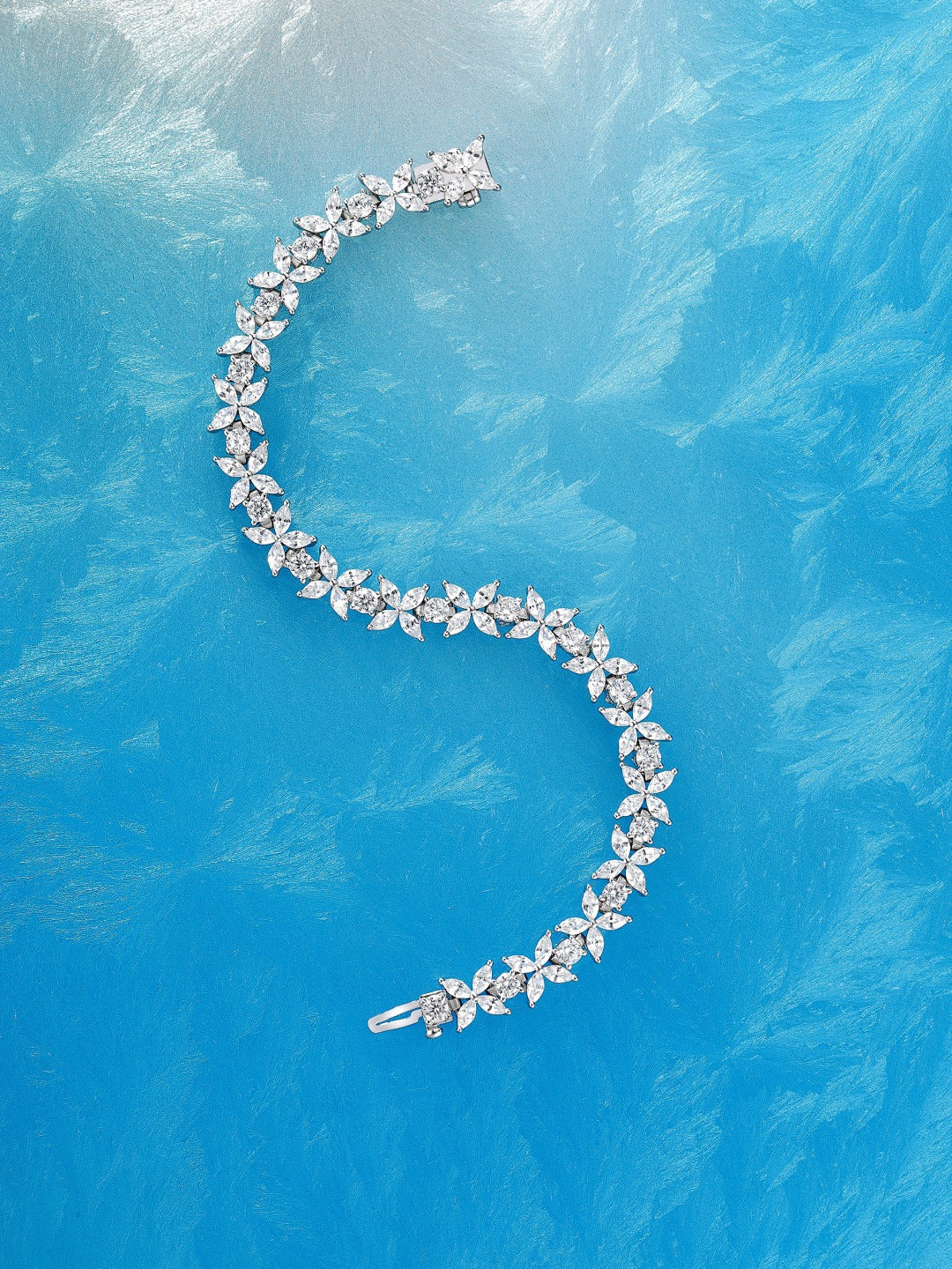 Unbranded Sterling Silver Floral Bracelet