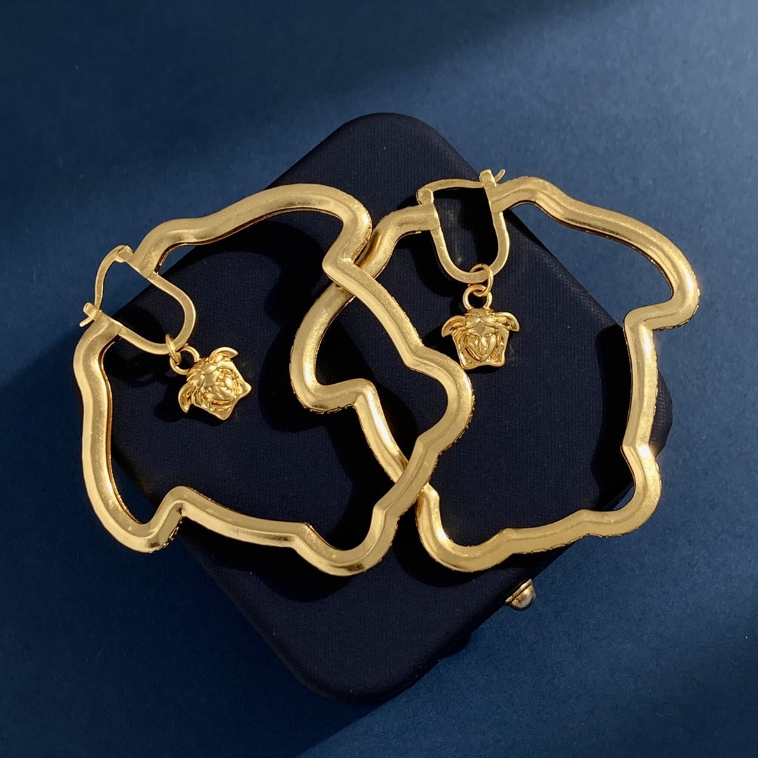 Versace Brass Medusa Earrings