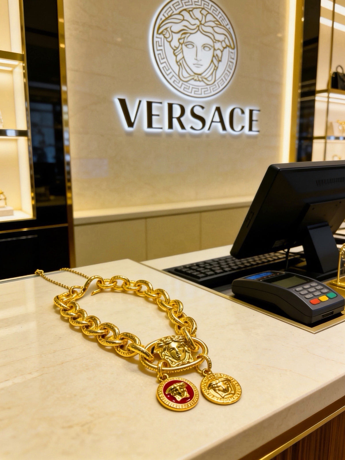 Versace Sterling Silver Chain Bracelet