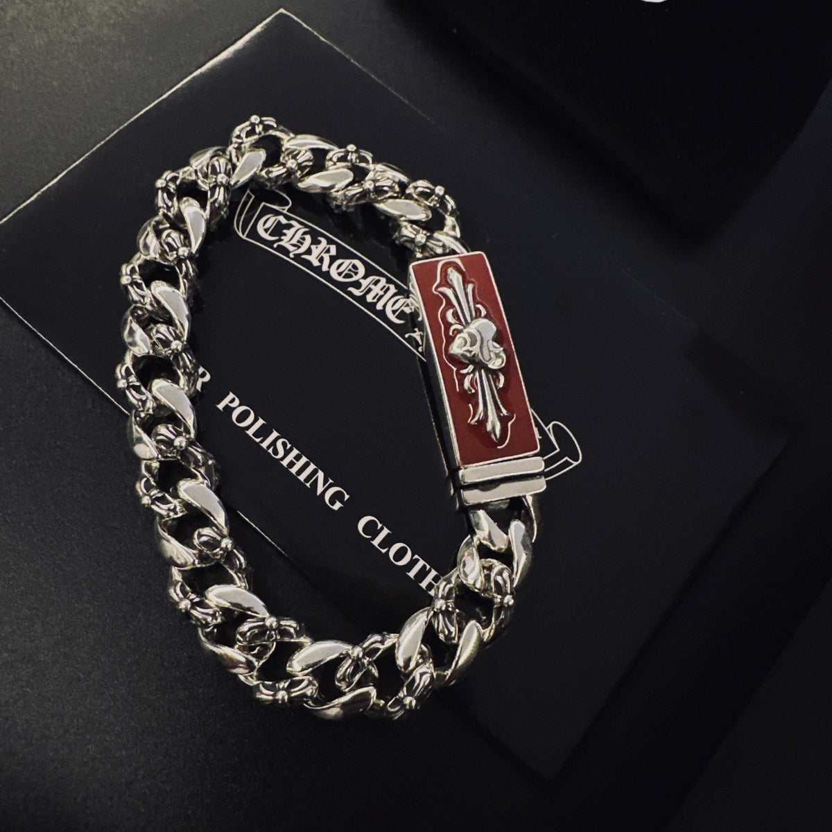 Chrome Hearts Sterling Silver Cross Bracelet