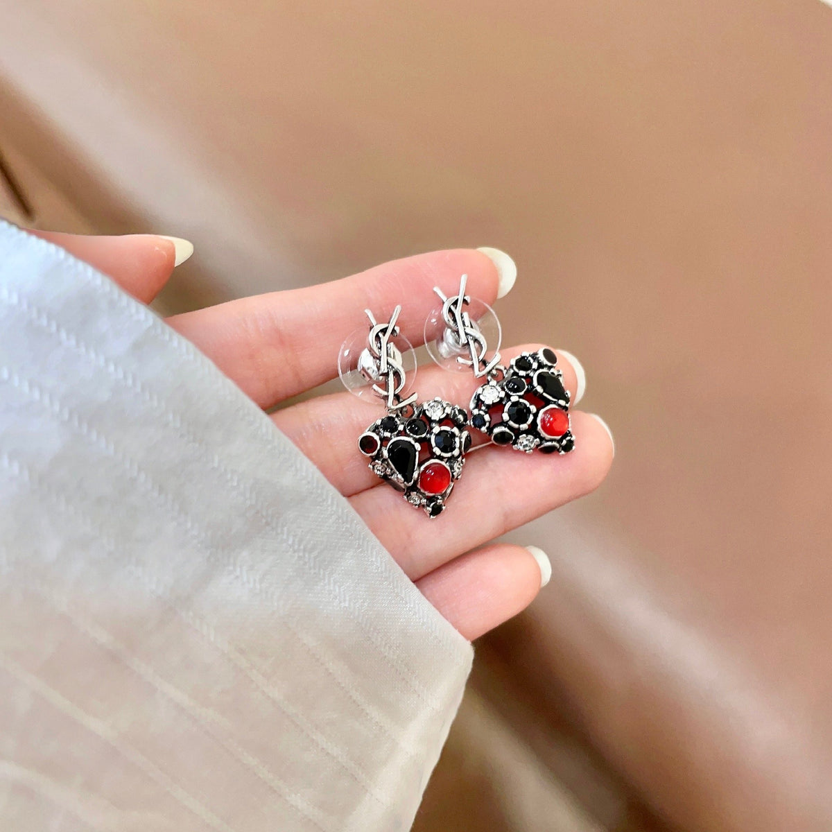 Saint Laurent Sterling Silver Vintage-Finish Earrings