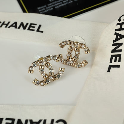 Chanel White Pearl Earrings