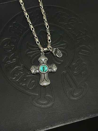 Chrome Hearts Sterling Silver Cross Necklace