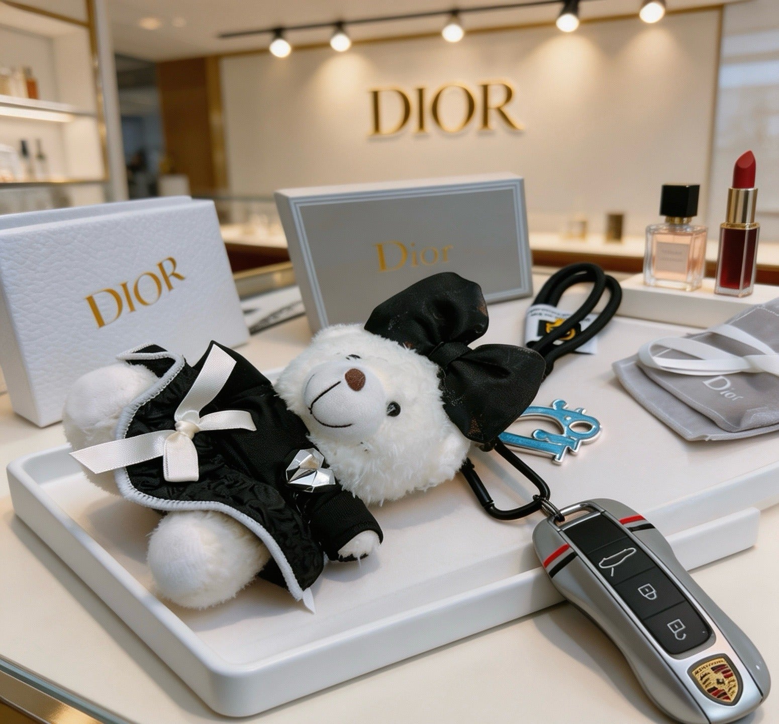 Dior Vintage-Finish Keychain