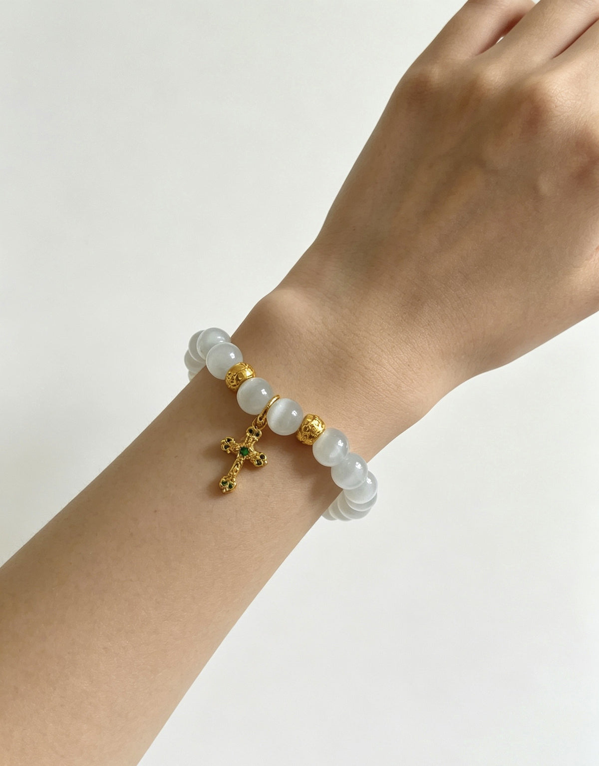 Chrome Hearts Sterling Silver Cross Bracelet