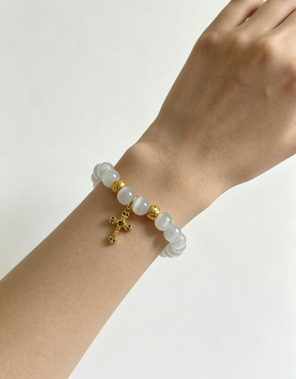 Chrome Hearts Sterling Silver Cross Bracelet