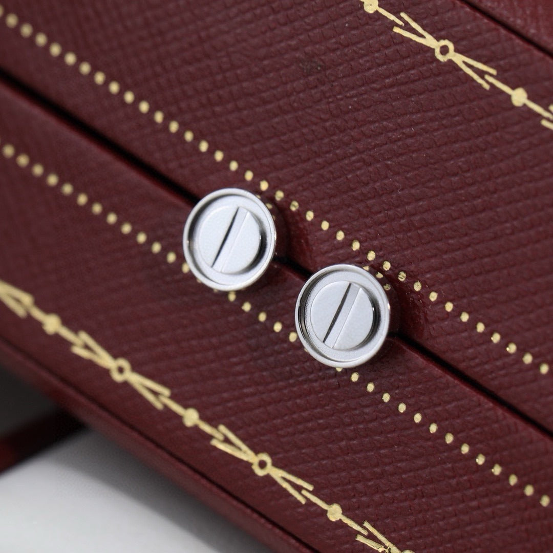 Cartier Sterling Silver Logo Earrings