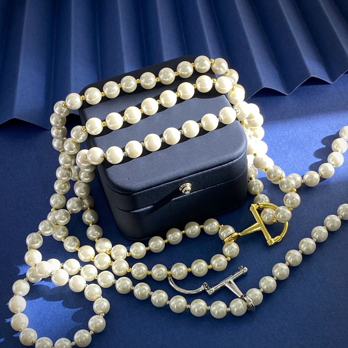 Gucci Silver Brass Pearl Necklace
