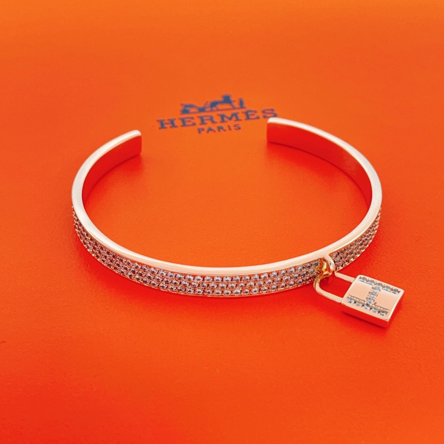 Hermes Brass Pave Bracelet