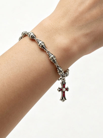 Chrome Hearts Sterling Silver Cross Bracelet
