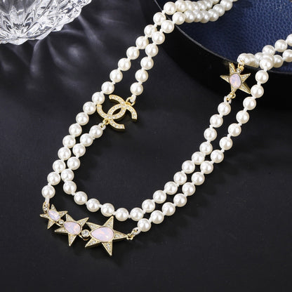 Chanel Brass Pearl Necklace