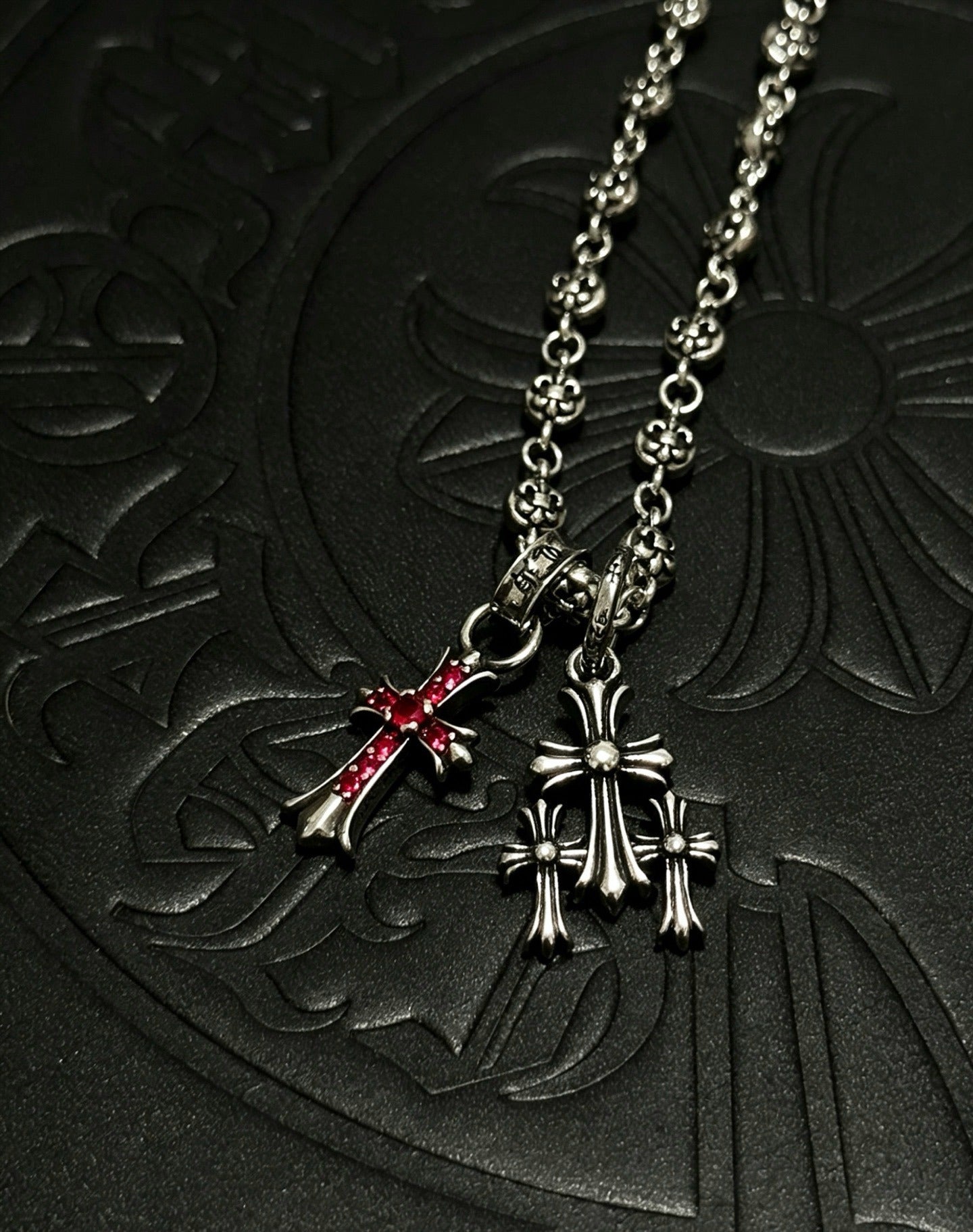 Chrome Hearts Sterling Silver Cross Necklace