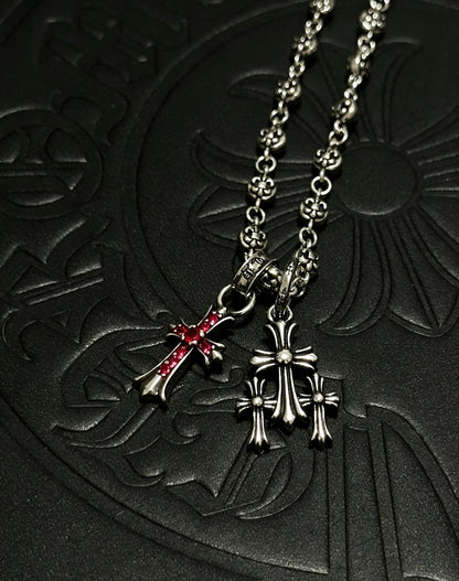Chrome Hearts Sterling Silver Cross Necklace