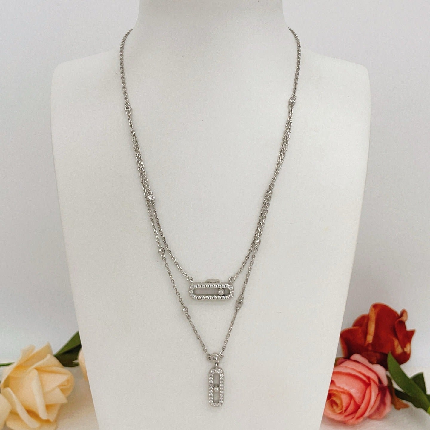Messika Silver Brass Tassel Necklace