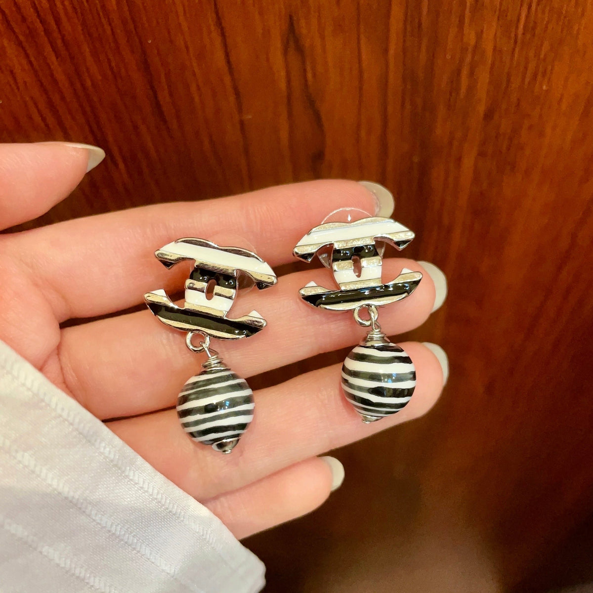 Chanel Colorblock Earrings