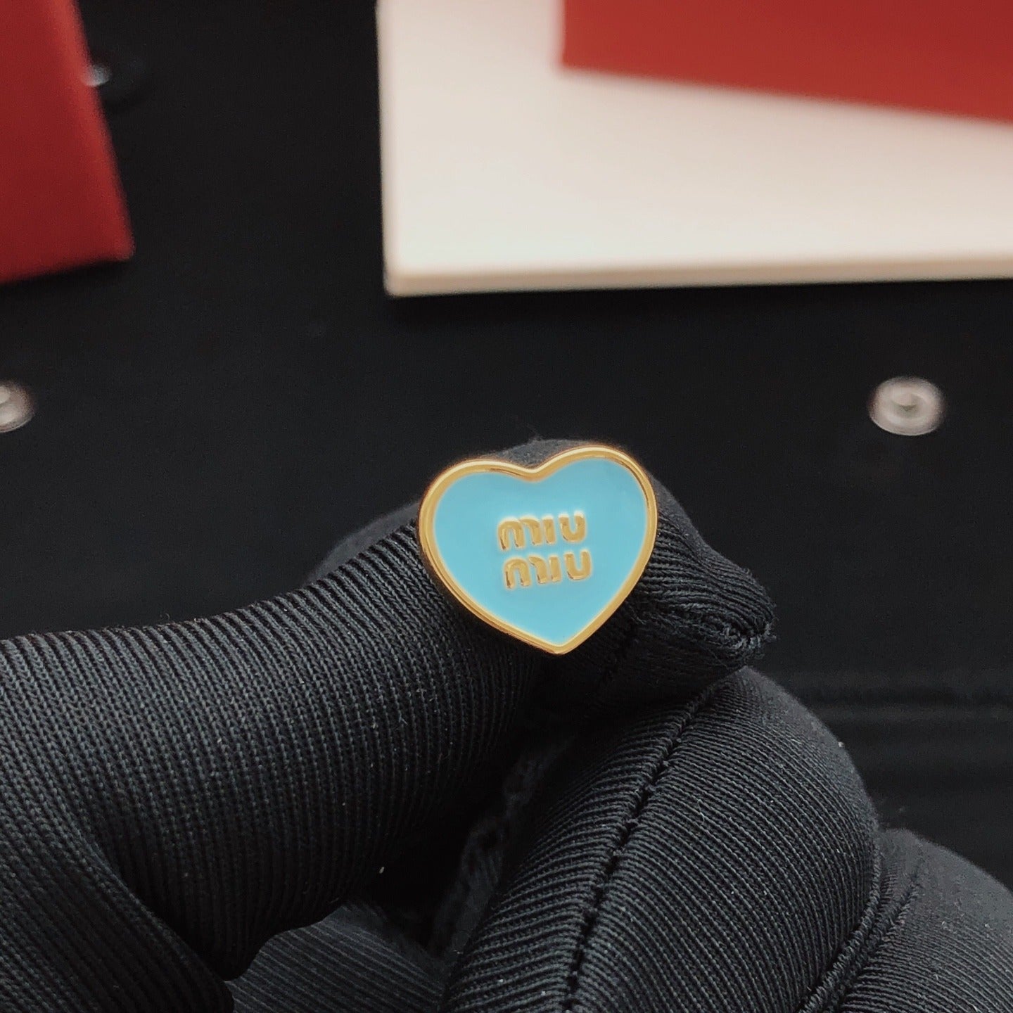 Miu Miu Brass Heart Earrings