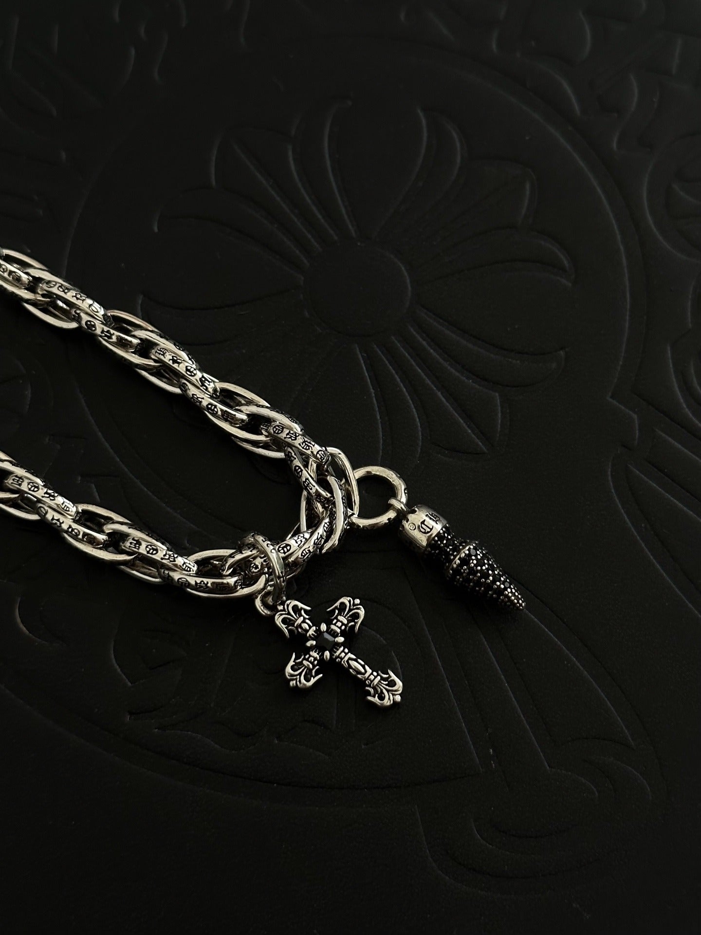 Chrome Hearts Sterling Silver Cross Bracelet