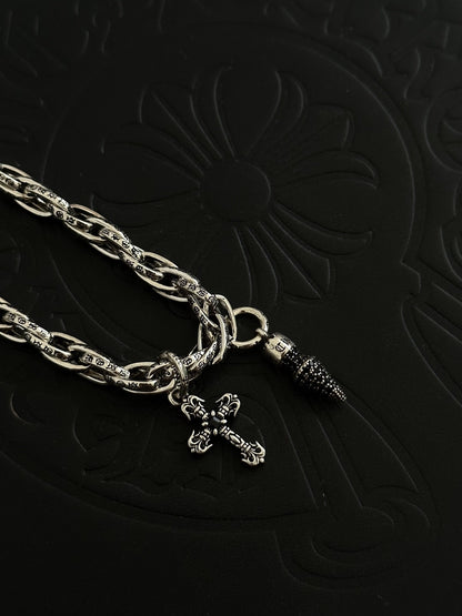 Chrome Hearts Sterling Silver Cross Bracelet