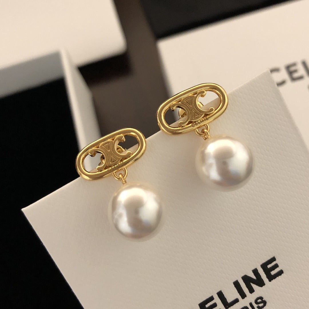 Celine Logo Earrings
