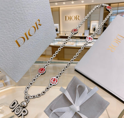 Dior Sterling Silver Chain Necklace