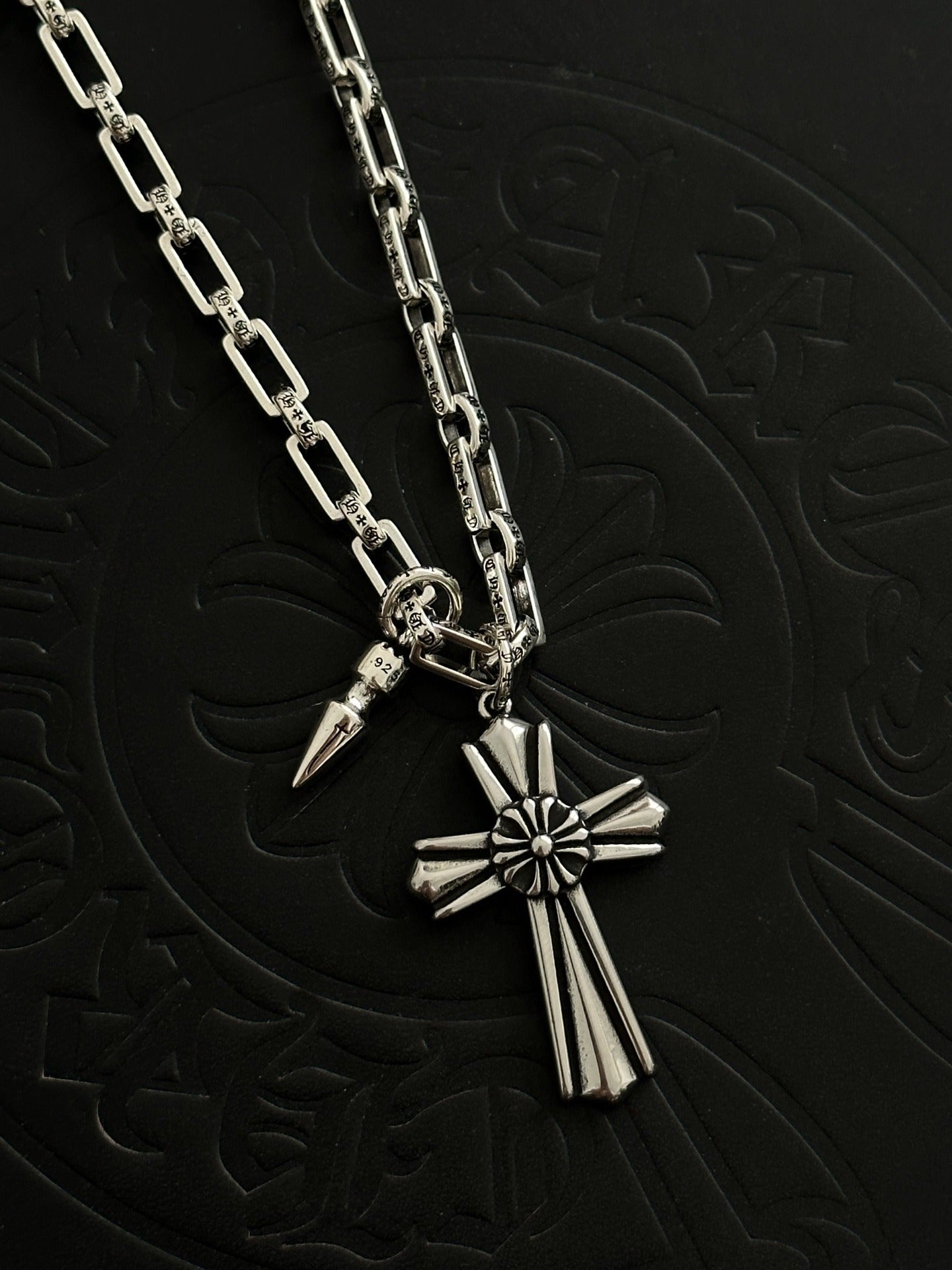 Chrome Hearts Sterling Silver Cross Necklace