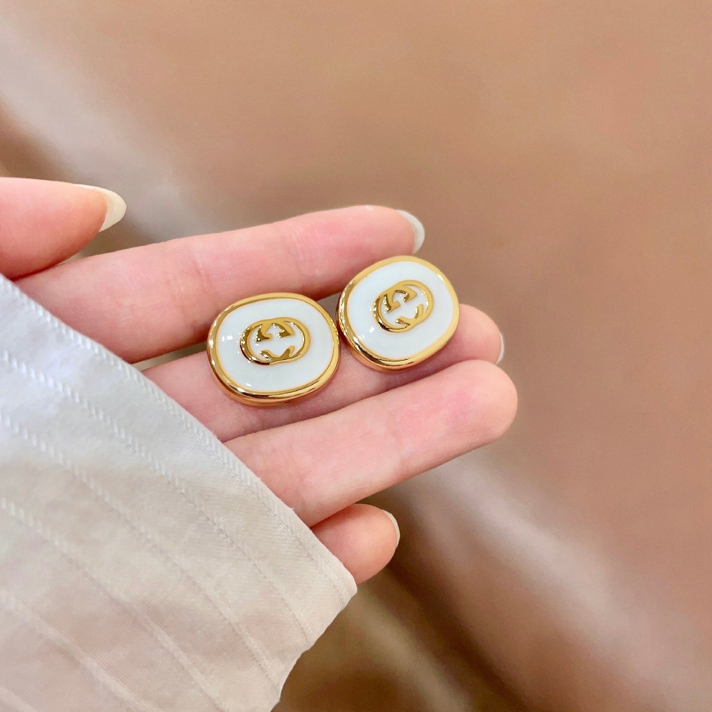 Gucci Brass & Sterling Silver Earrings