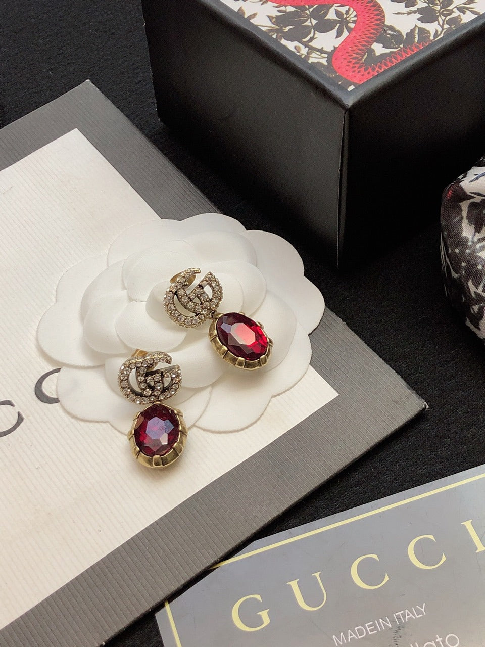 Gucci Brass & Sterling Silver Pearl Earrings