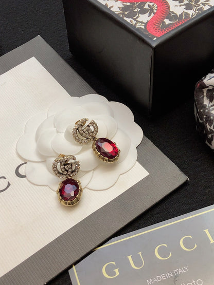 Gucci Brass & Sterling Silver Pearl Earrings