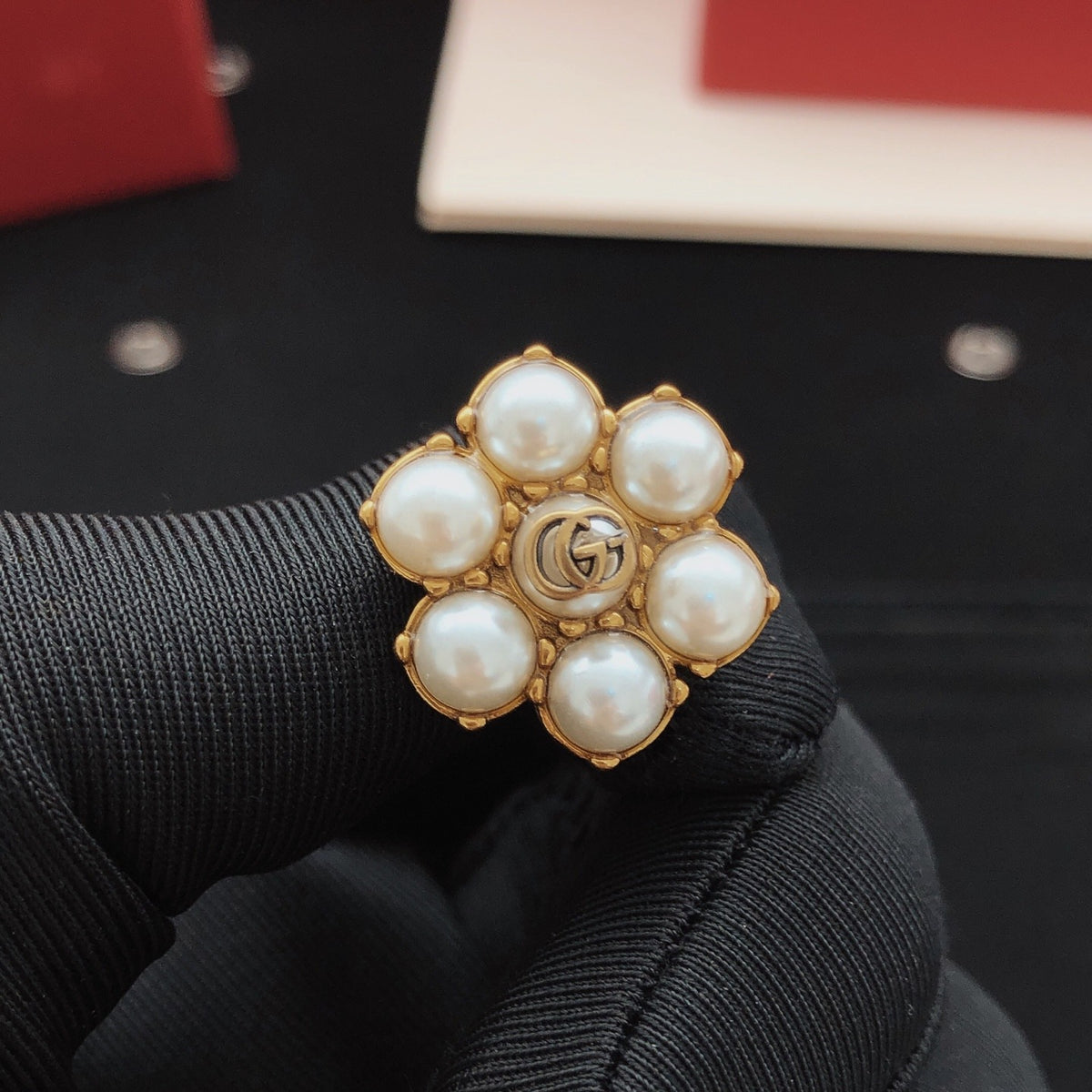 Gucci Gold Brass Floral Earrings
