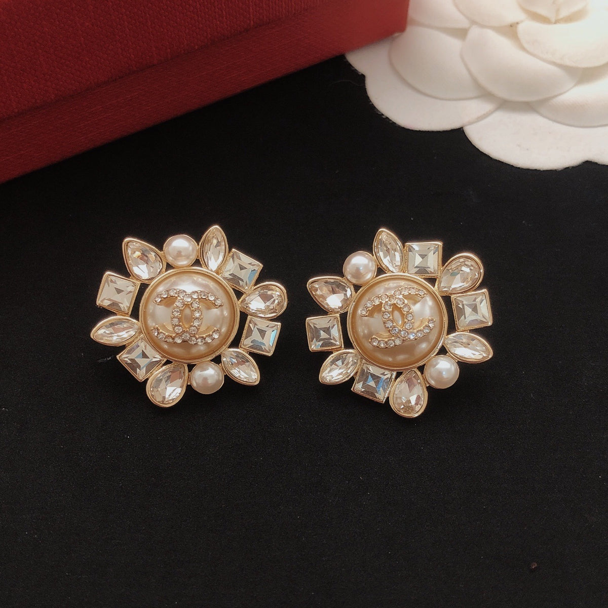 Dior Brass Sunburst Earrings