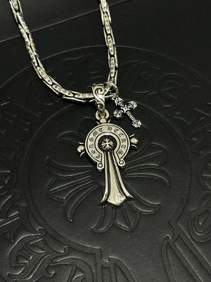 Chrome Hearts Sterling Silver Cross Necklace
