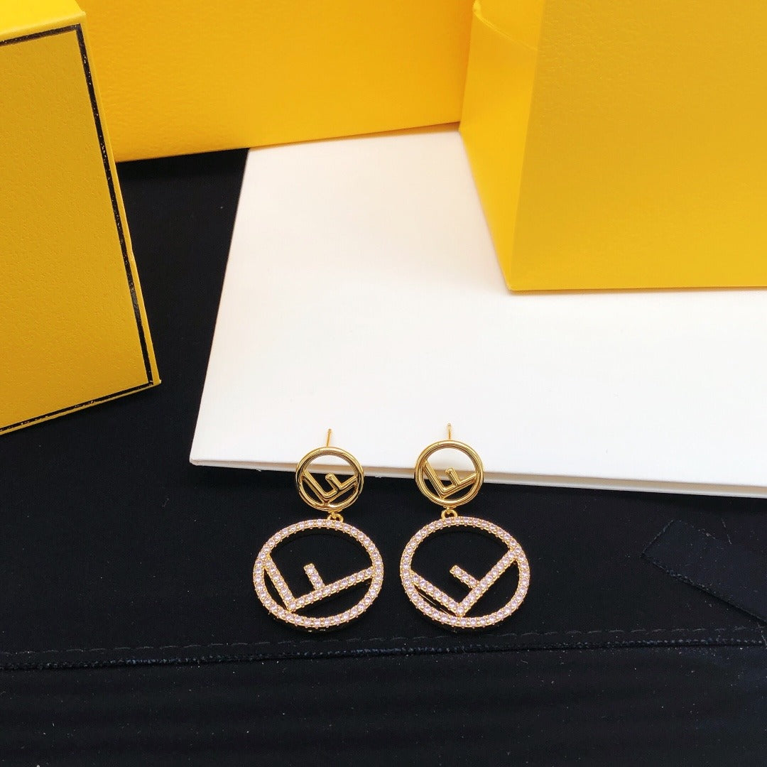 Fendi Red Round Earrings