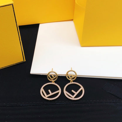 Fendi Red Round Earrings