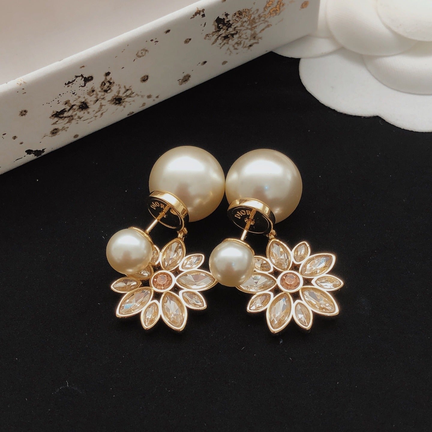 Dior Brass Sunburst Earrings