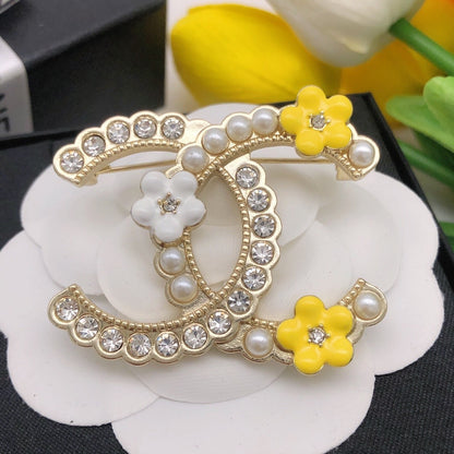 Chanel Yellow Floral Brooch
