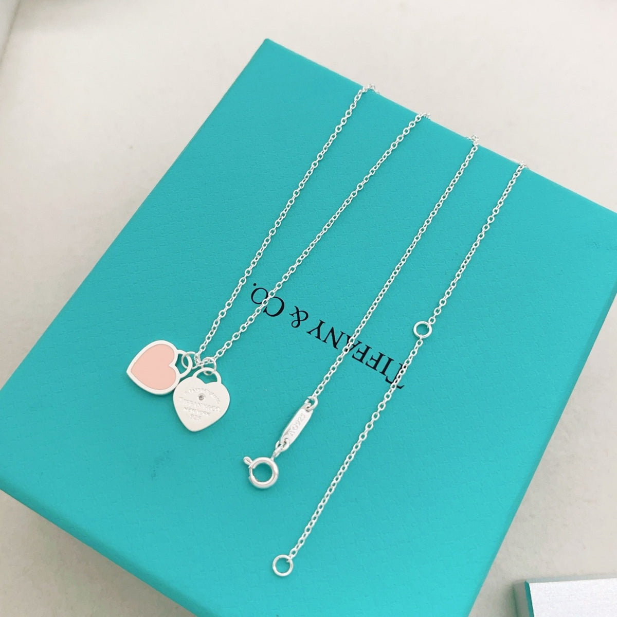 Tiffany & Co. Pink Brass Heart Necklace
